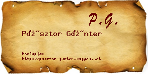 Pásztor Günter névjegykártya
