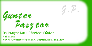 gunter pasztor business card